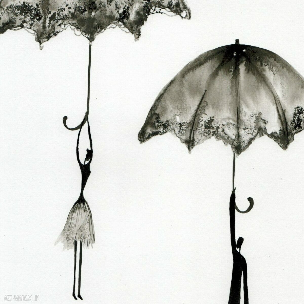 Grafika 30x40 cm - abstrakcja Rain malowana ręcznie