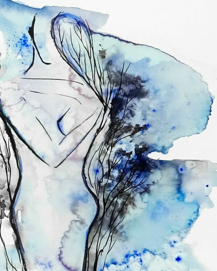 Grafika czarno-biała 40x50 cm wykonana ręcznie
