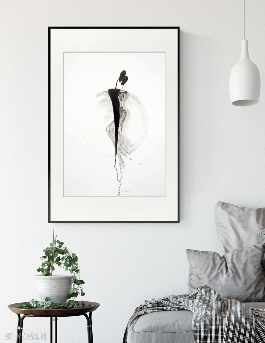 Minimalistyczna grafika 50x70 - ręcznie wykonana do nowoczesnych wnętrz