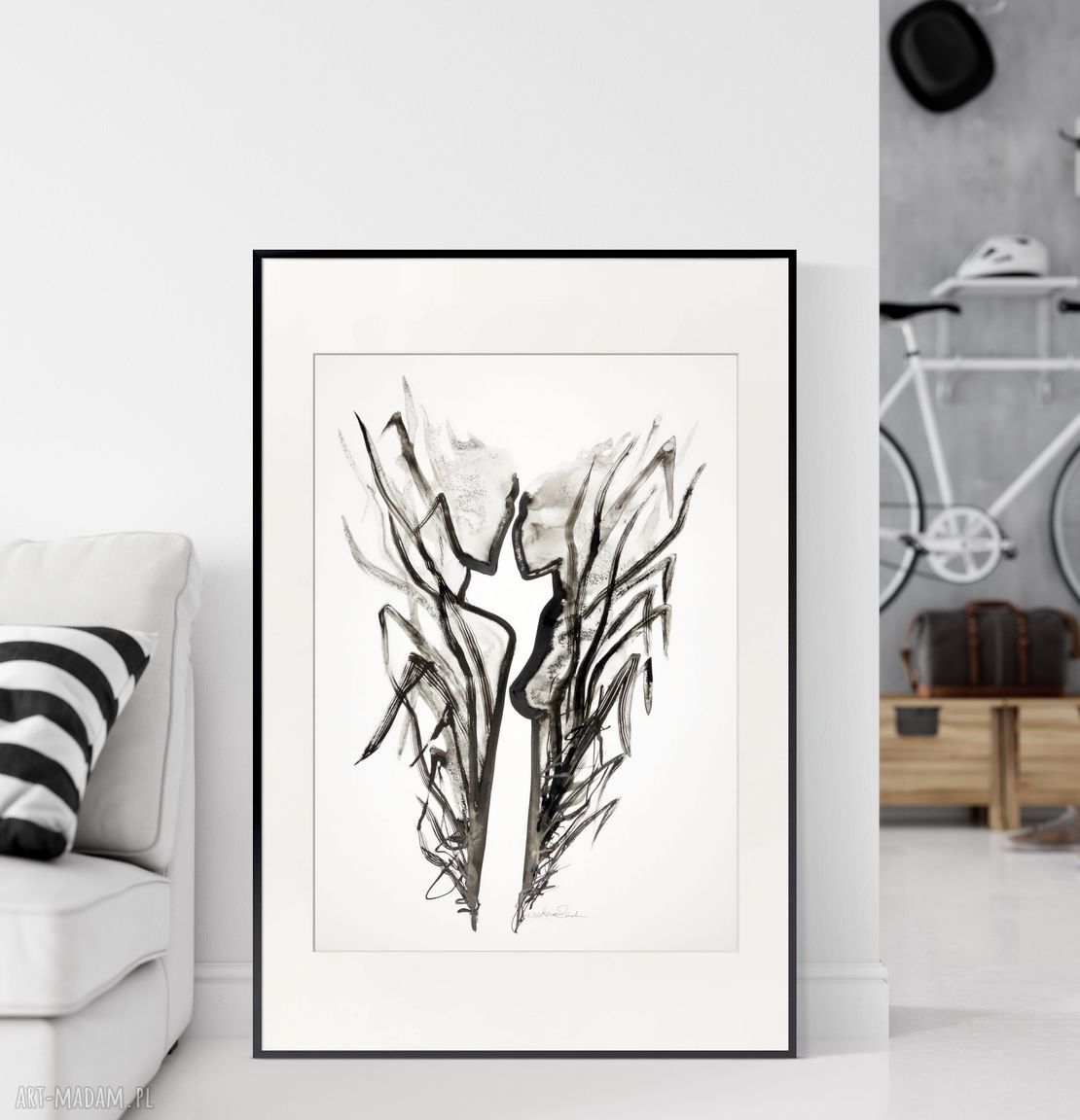 Grafika „X” ręcznie wykonana - abstrakcyjny elegancki plakat