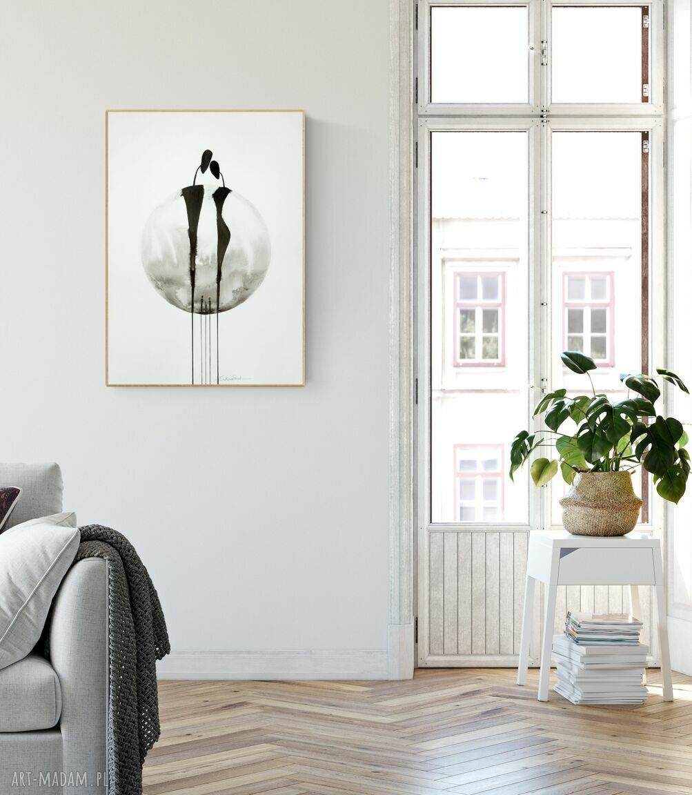 Grafika 50x70 wykonana ręcznie plakat abstrakcja elegancki