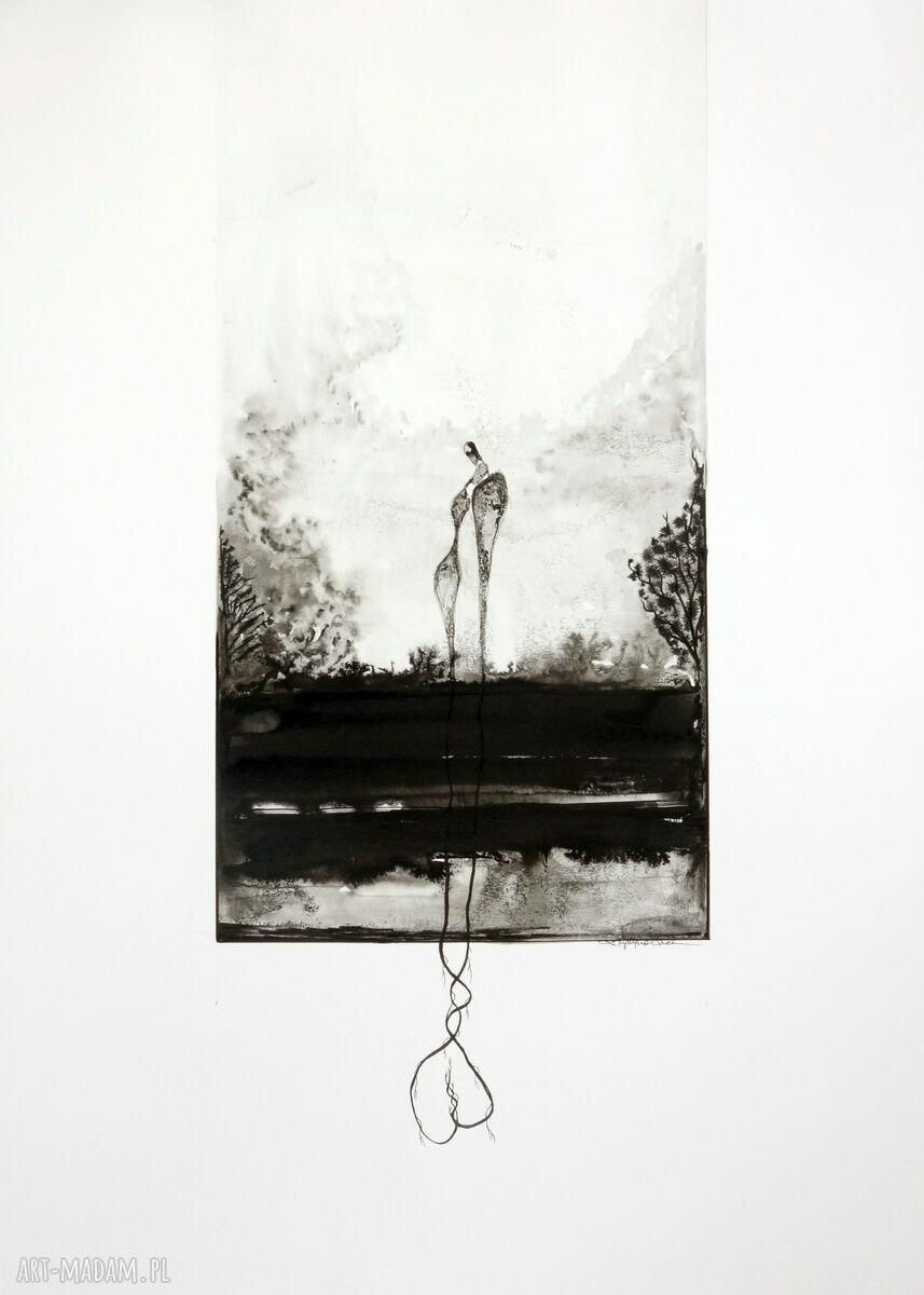 Grafika 50x70 cm ręcznie wykonana - elegancki minimalizm