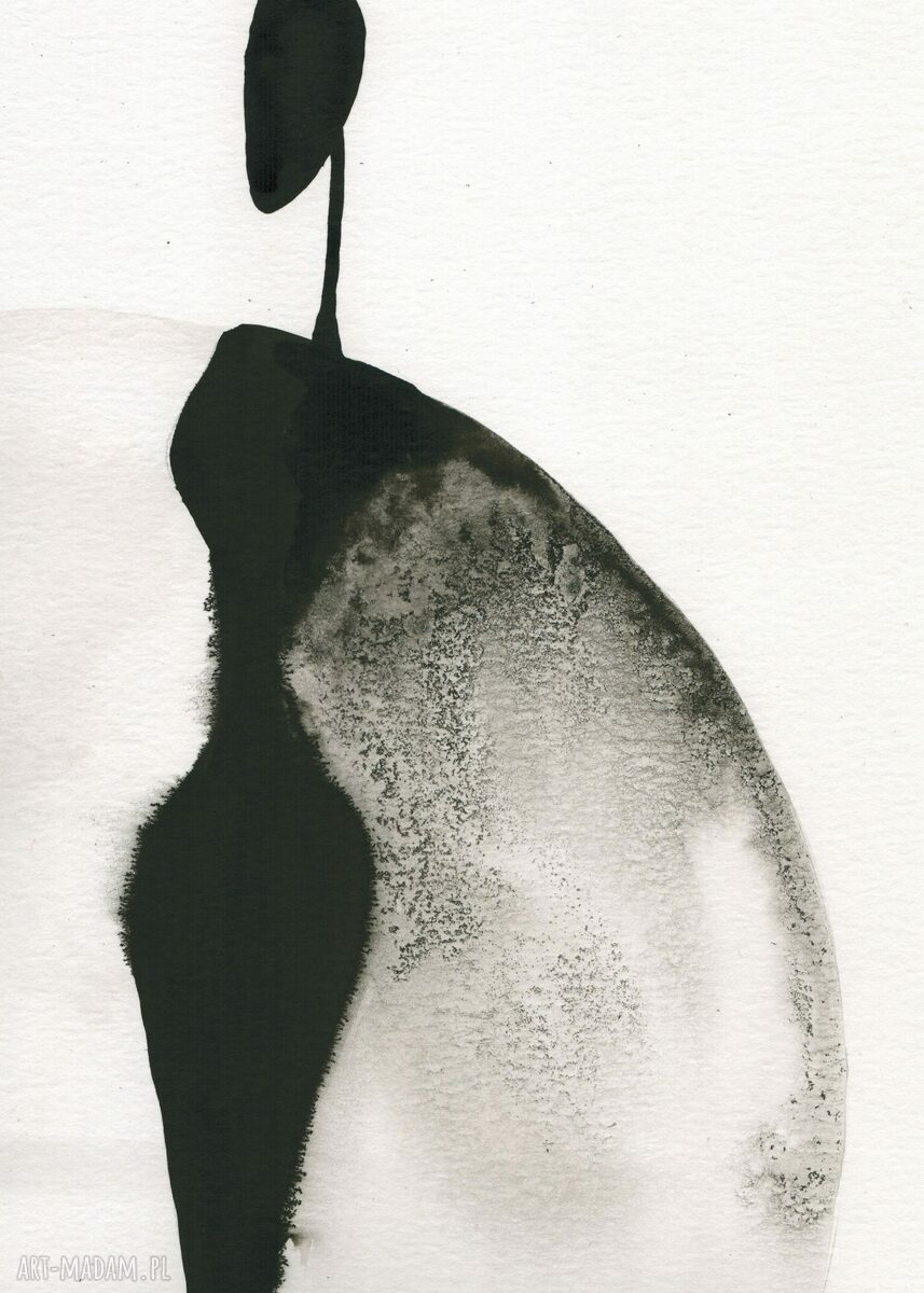 Zestaw 2 grafik 50x70 cm ręcznie malowany tuszem czarno białe abstrakcje w stylu minimal