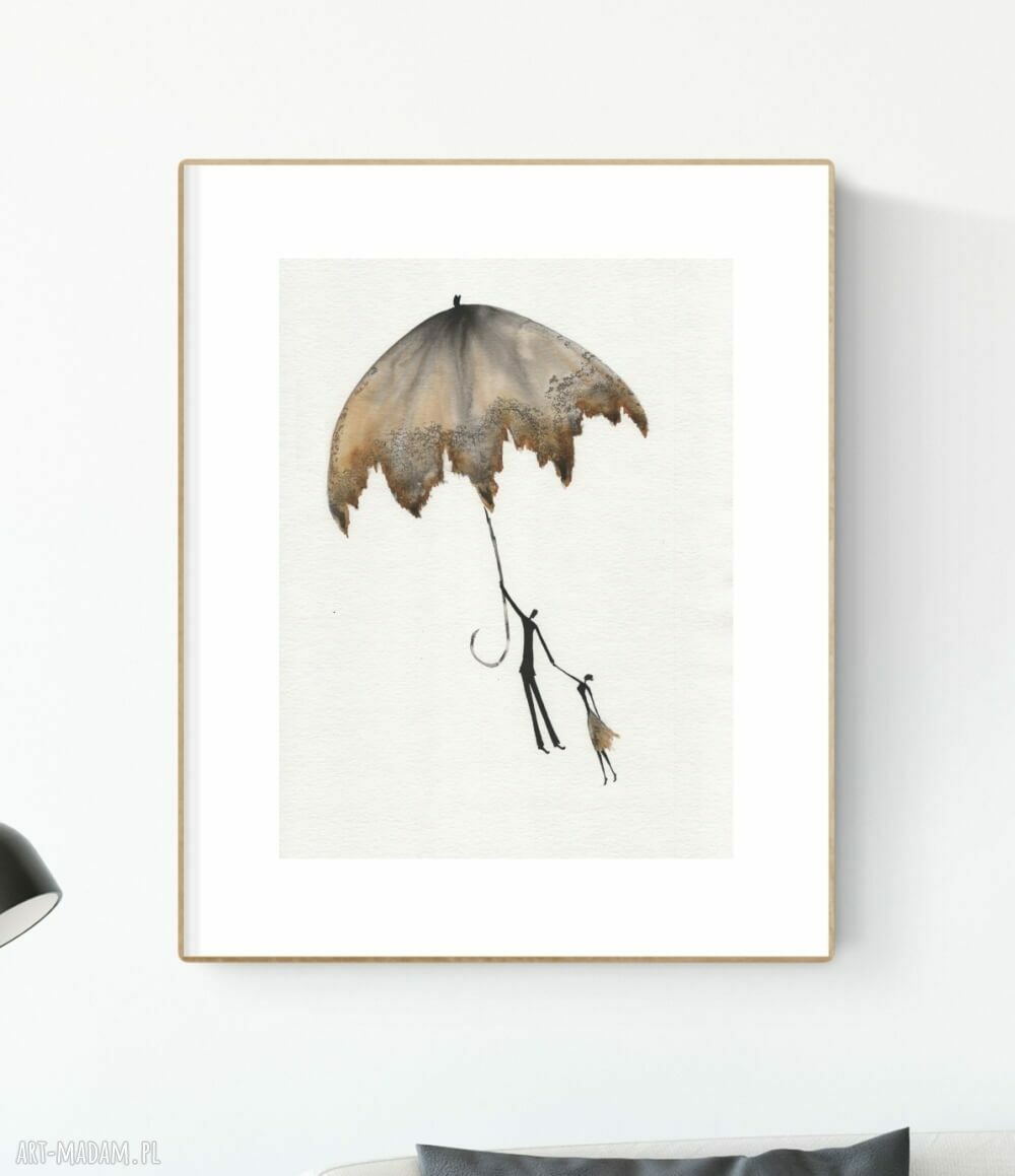 Czarno-biały obraz 30x40 cm - ręcznie malowana grafika do nowoczesnego wnętrza