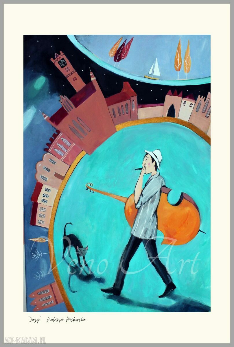 Grafika „Jazz” Nataszy Piskorskiej - oprawiona 40x55 cm