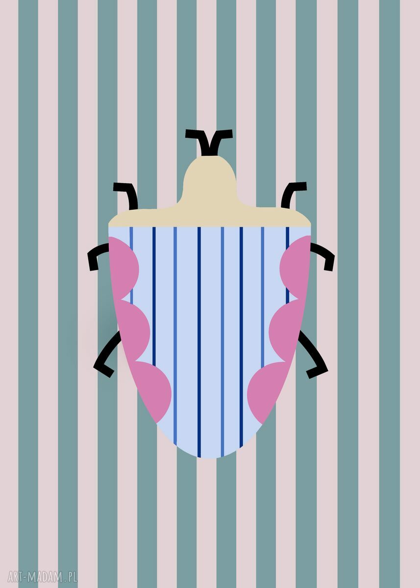 Grafika Nelly Bug - plakat 50x70 cm w paski