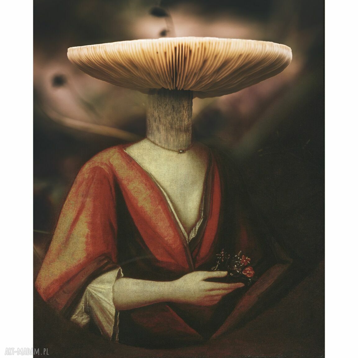 Grafika surrealistyczna Magic Musgroom - plakat grzyby 50x70 cm