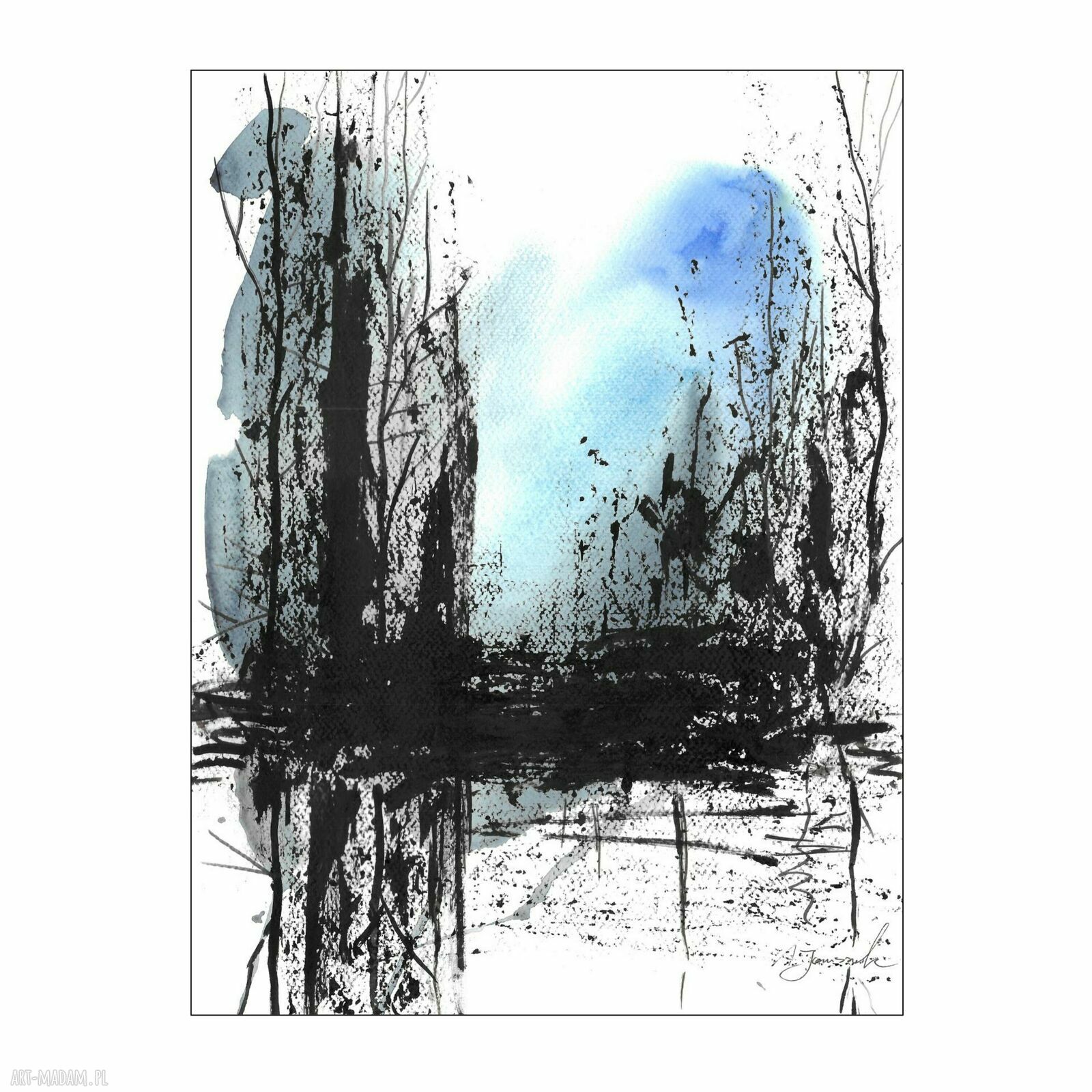 Grafika z cyklu „Lazurowe Drżenia” 30x40 cm