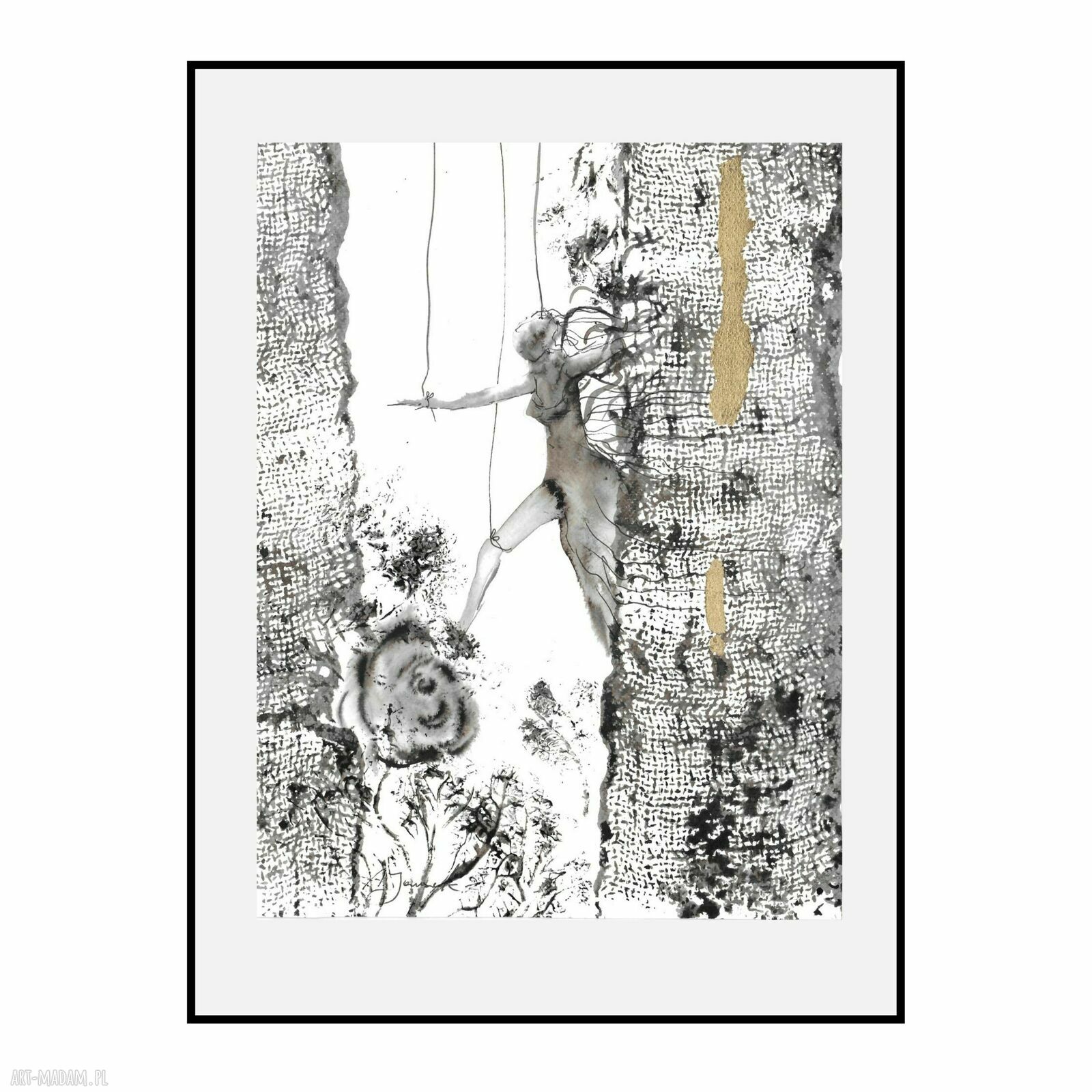 Grafika z cyklu „Obecność” „Kobieta” 30 cm x 40 cm