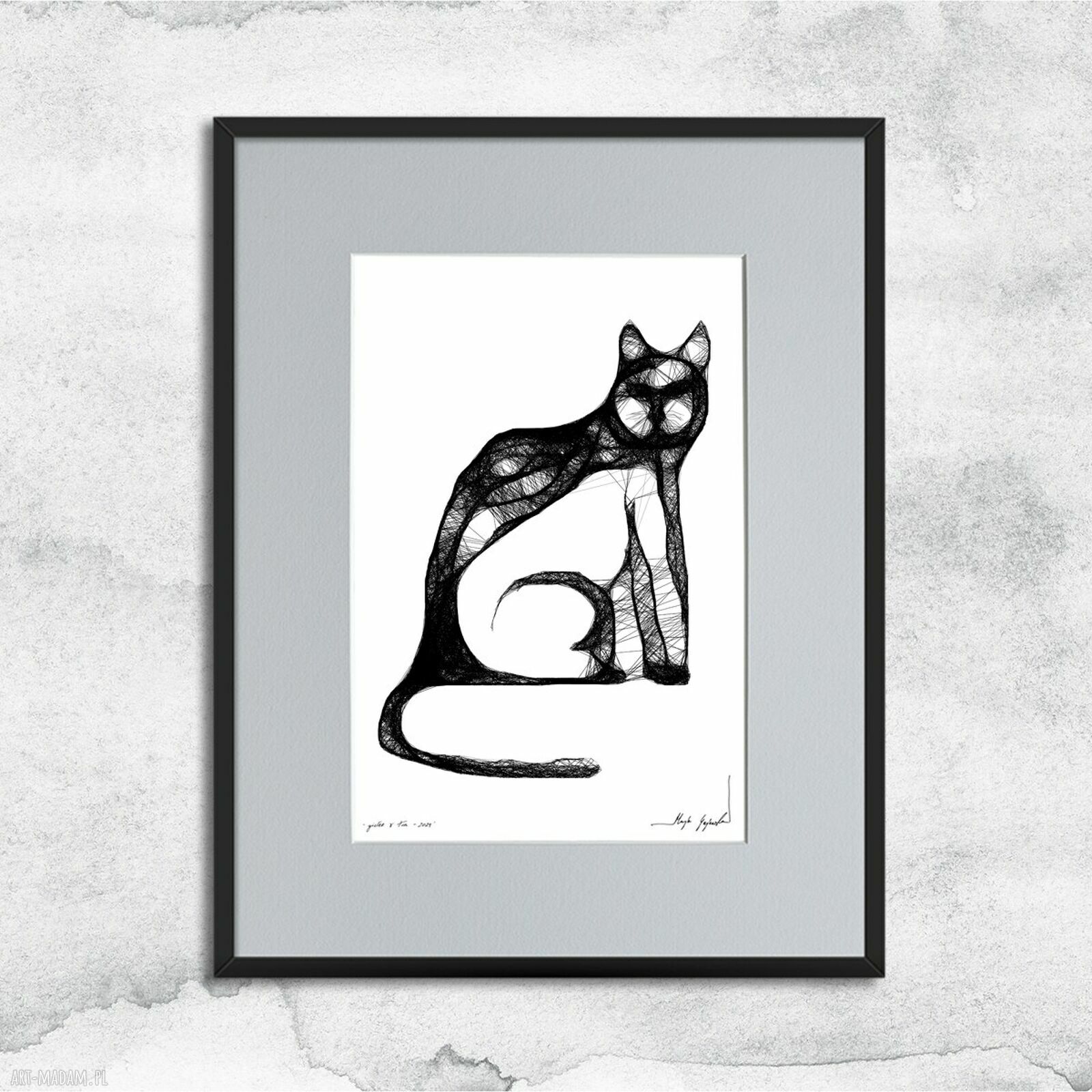 Grafika z ramą - nr 110 - kot
