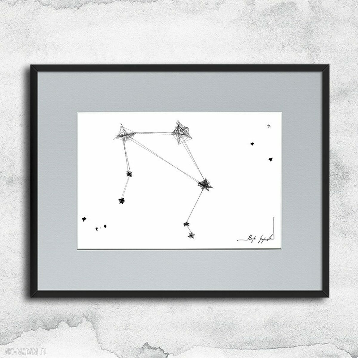 Grafika z ramą nr 160 - zodiak Waga gotowa do powieszenia
