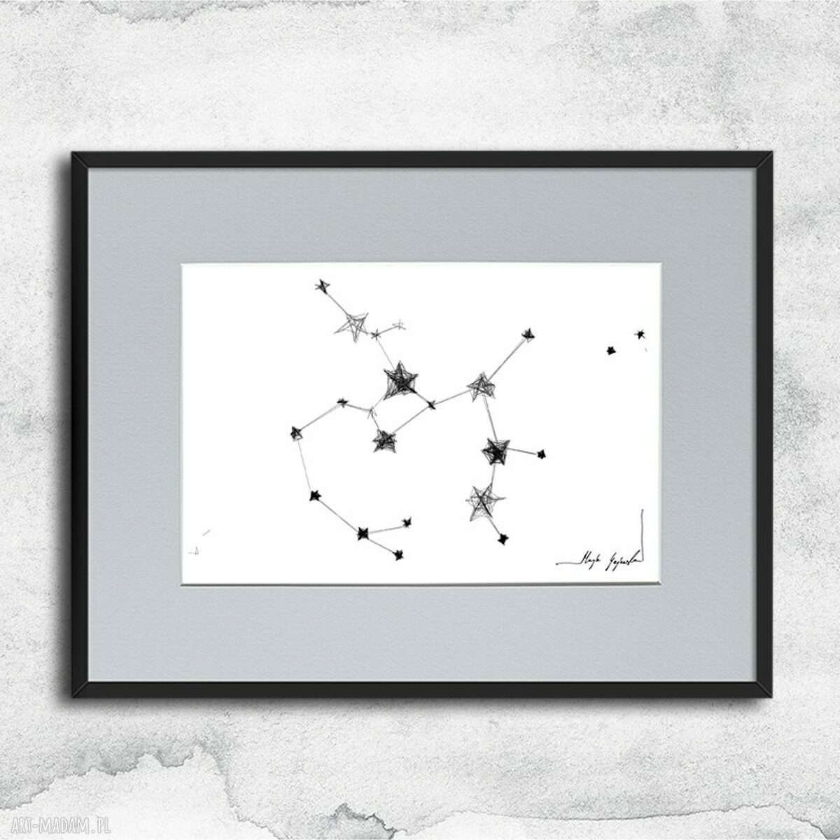Grafika z ramą Strzelec - plakat znaku zodiaku 41x31 cm
