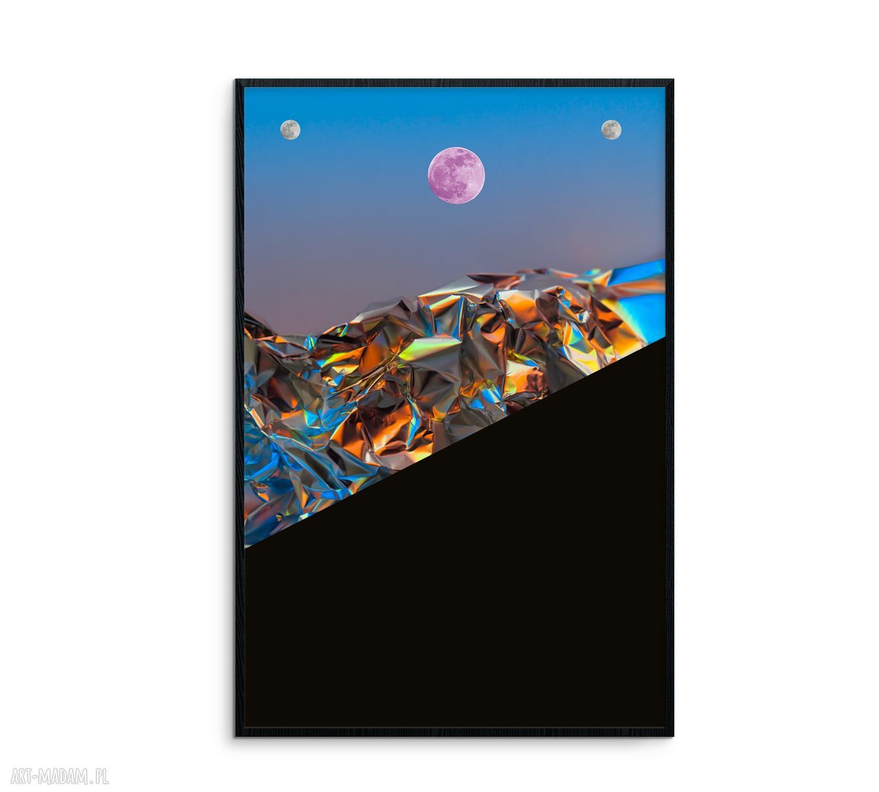Grafiki 3 Moons w ramie 50x70 cm - księżyc i wolność