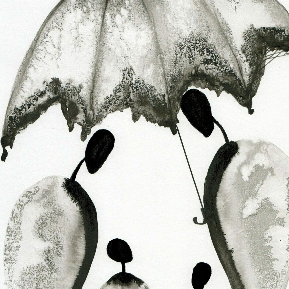 Zestaw 2 grafik 30x40 cm czarno biała abstrakcja Relationships