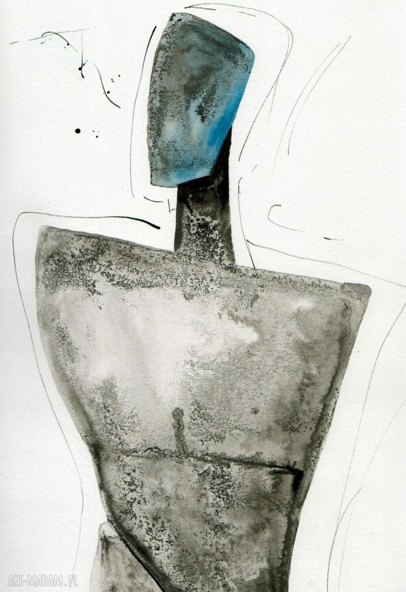 Zestaw 2 grafik skandynawskich 50x70 cm ręcznie malowane tuszem, czarno białe