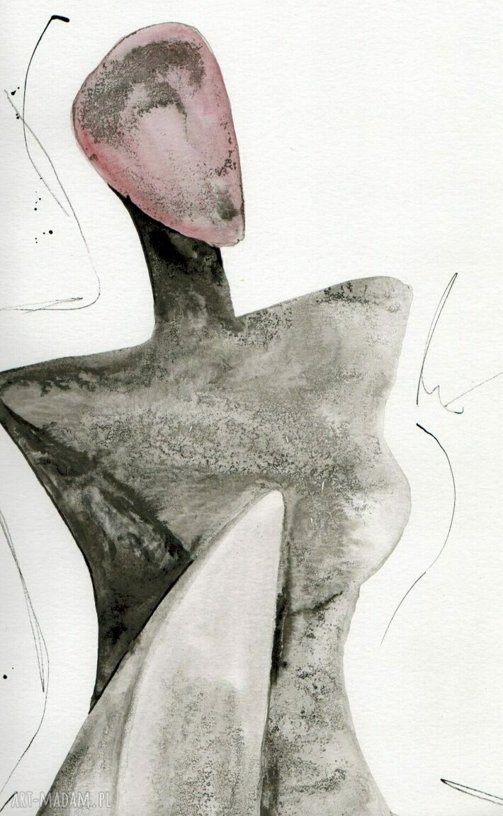 Zestaw 2 grafik skandynawskich 50x70 cm ręcznie malowane tuszem, czarno białe