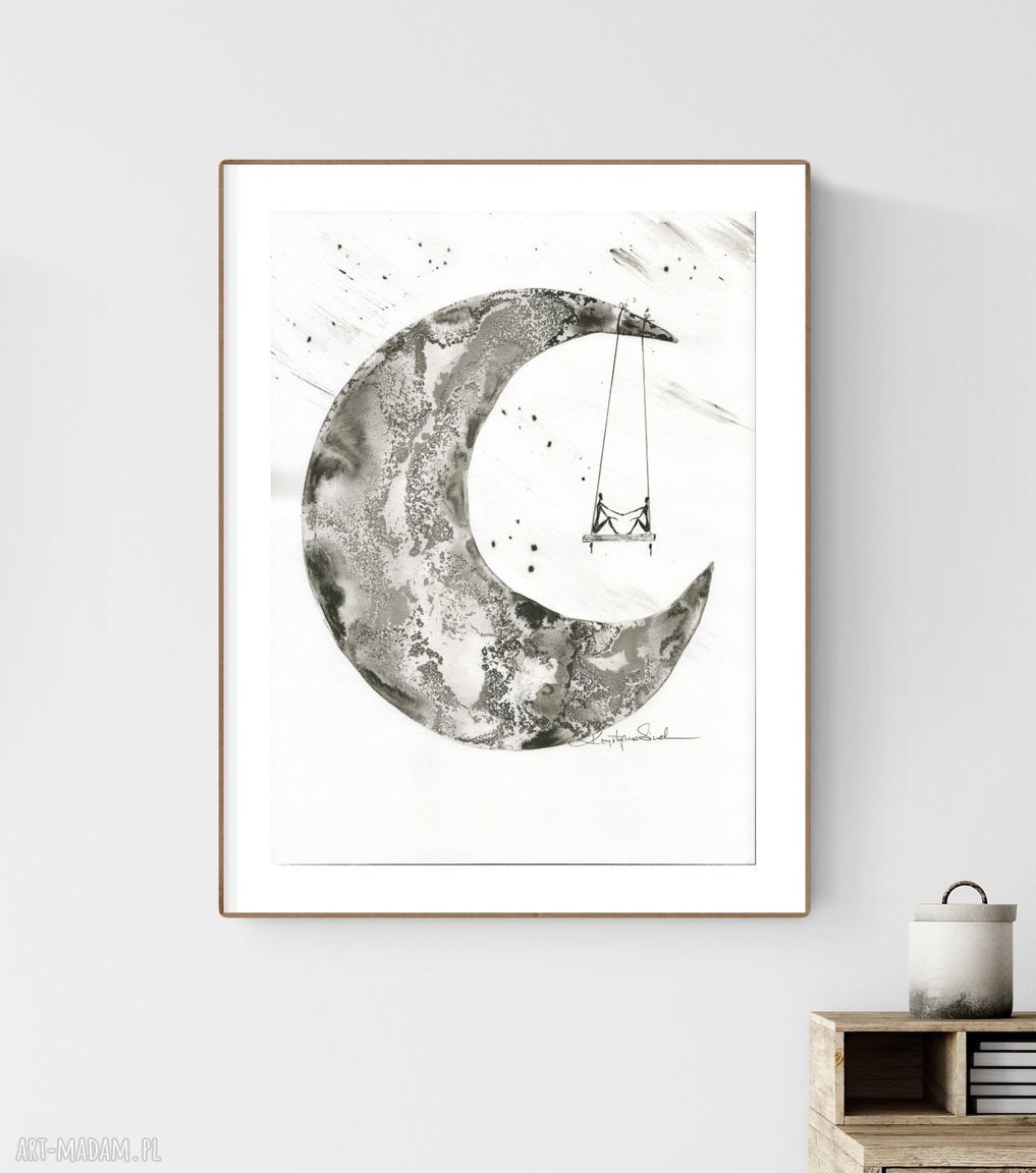 Grafika 30x40 cm ręcznie wykonana - abstrakcja minimalizm