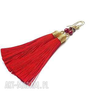 katia i krokodyl boho red - kolczyki