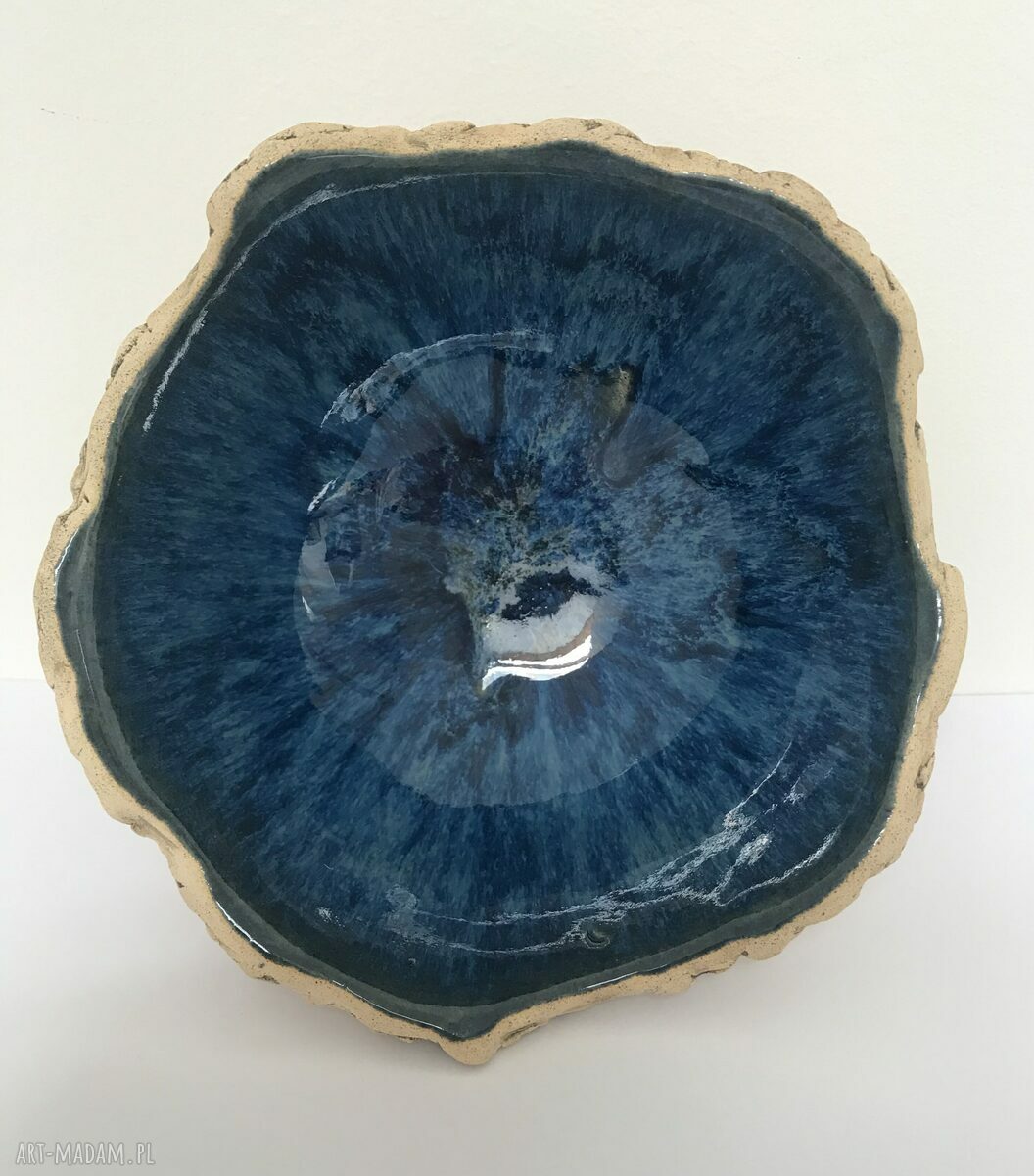 Granatowa miseczka „Skała” handmade - dekoracyjna ceramika