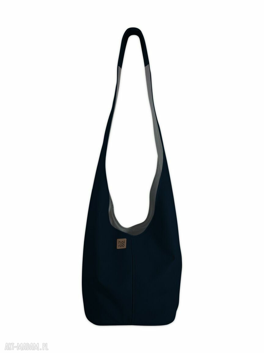 Granatowa torba hobo boho Long Boogi Bag vegan - do noszenia na ramię
