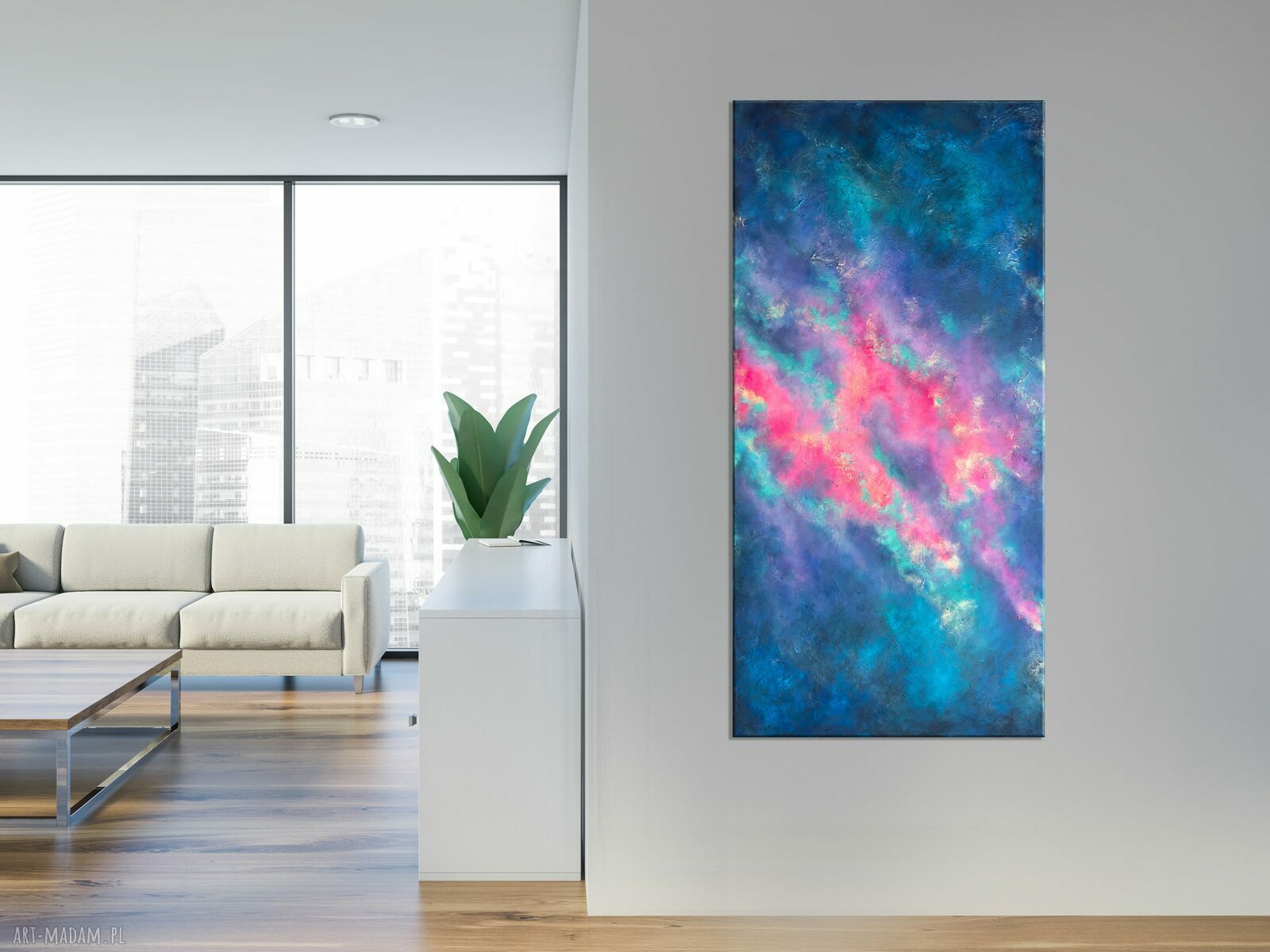 Granatowy obraz kosmos - mgławica Nebula I 50x100 cm 3D