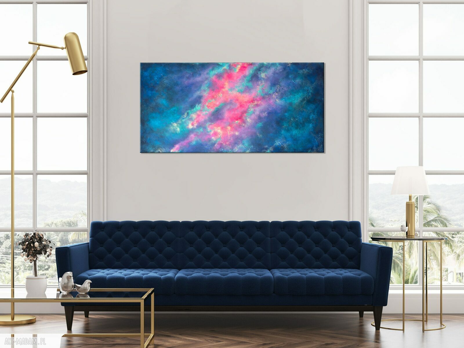 Granatowy obraz kosmos - mgławica Nebula I 50x100 cm (3D)