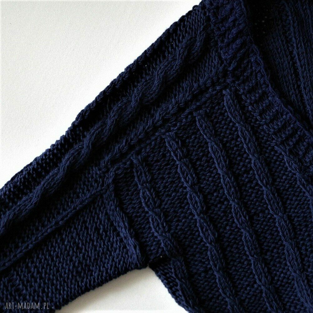 swetry: granatowy kardigan zamówienie Hand Made
