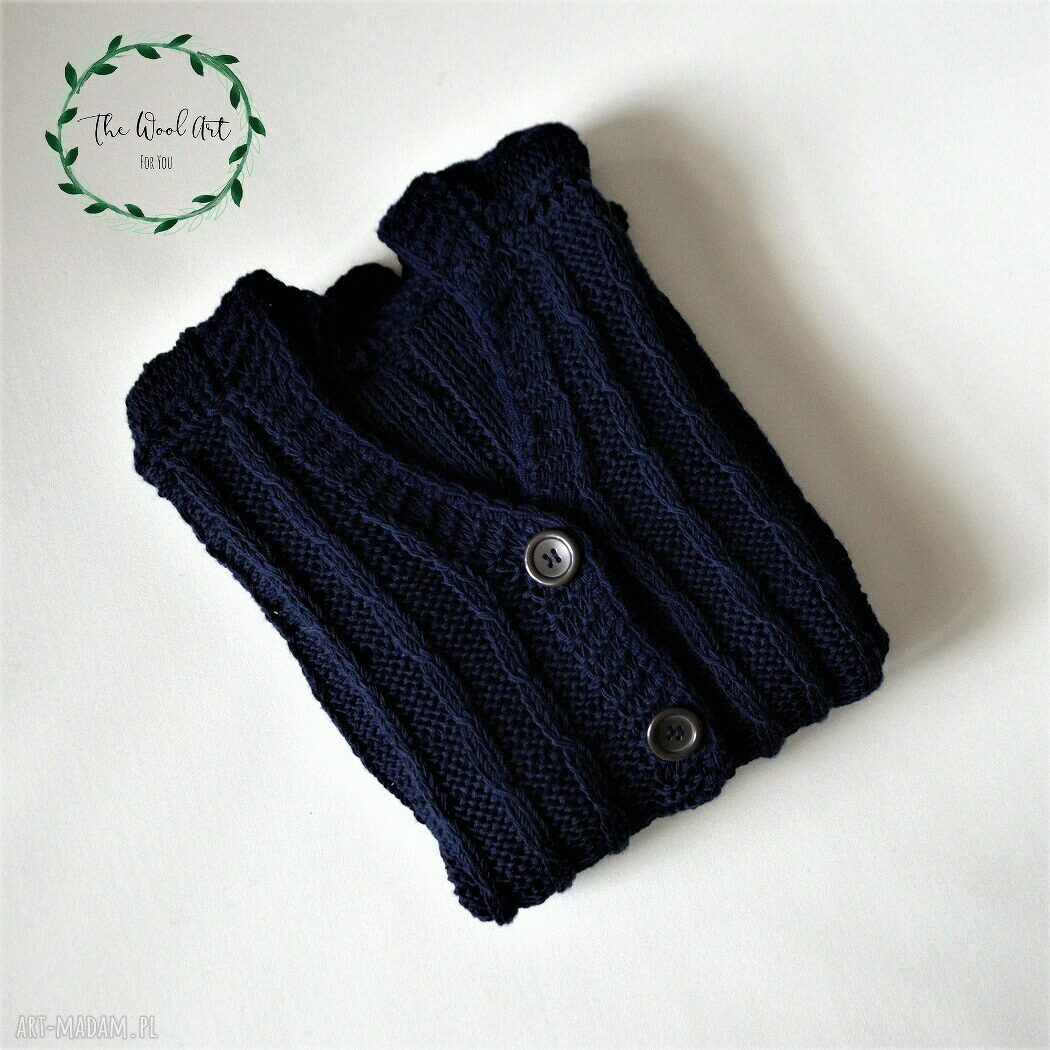 swetry: granatowy kardigan zamówienie Hand Made