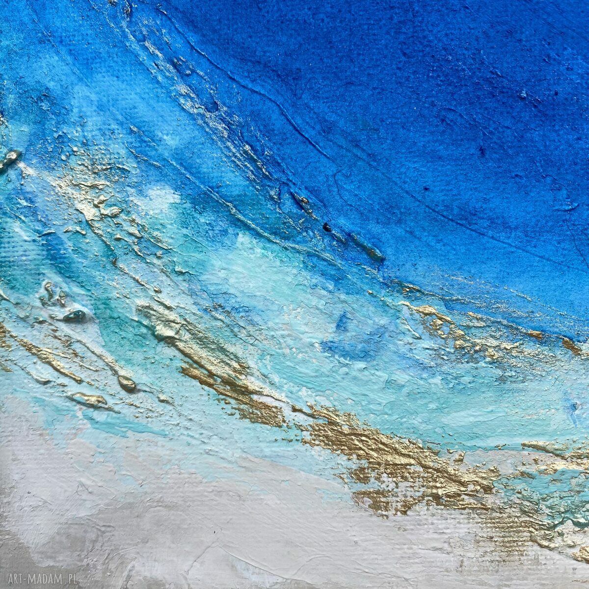 Granatowy obraz abstrakcyjny Ocean Maldives 20x20 cm