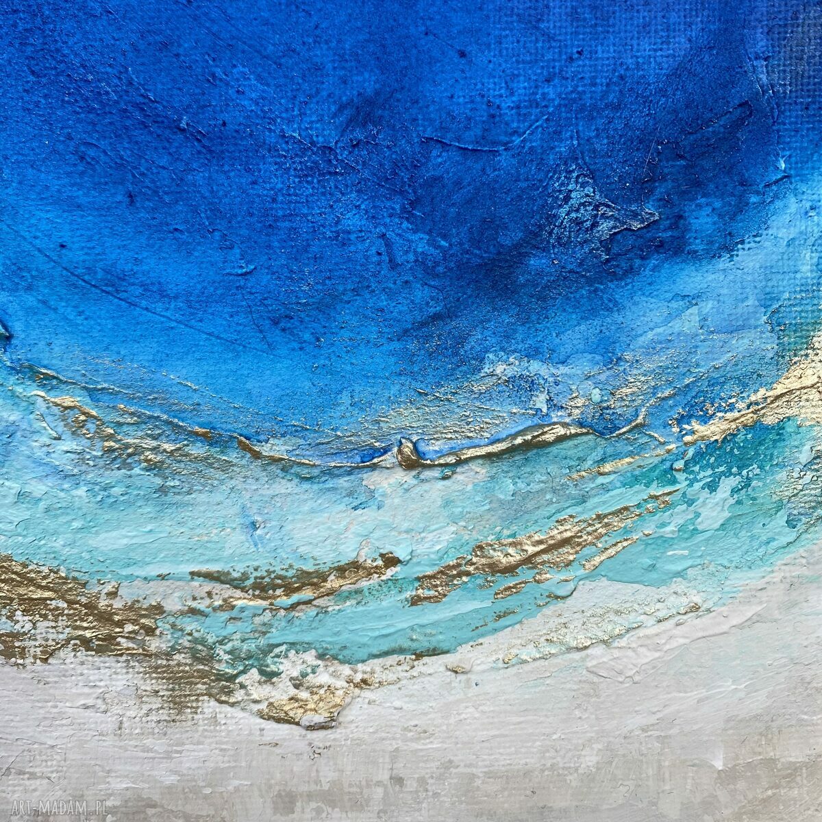 Granatowy obraz abstrakcyjny Ocean Maldives 20x20 cm