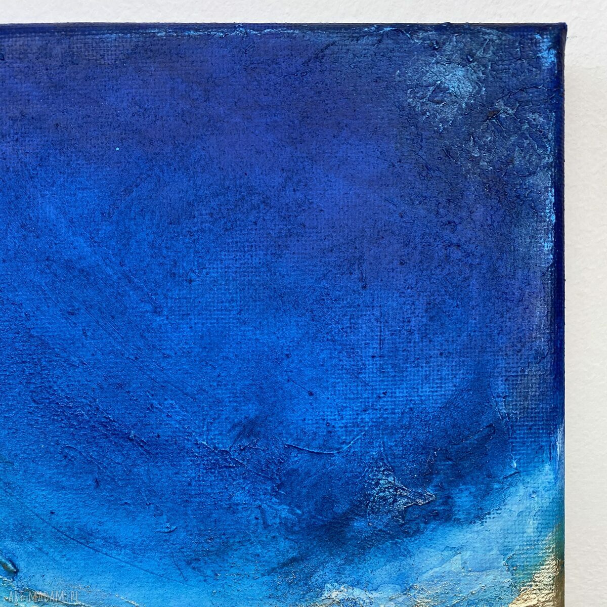 Granatowy obraz abstrakcyjny Ocean Maldives 20x20 cm