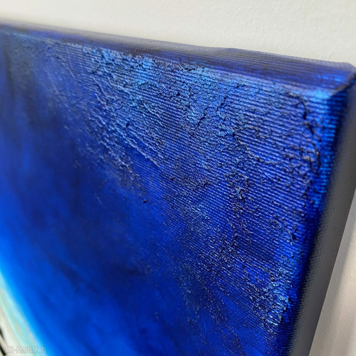 Granatowy obraz abstrakcyjny Maldives ze złotem 40x50 cm
