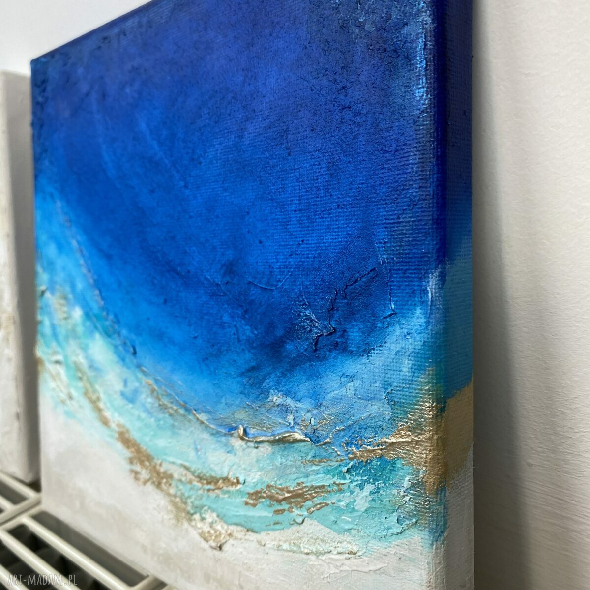 Granatowy obraz abstrakcyjny Ocean Maldives 20x20 cm