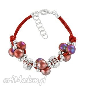 grapes bracelet - petrol bordeaux