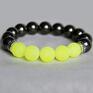 trendy bransoletki neonowe graphite & neon yellow with wing