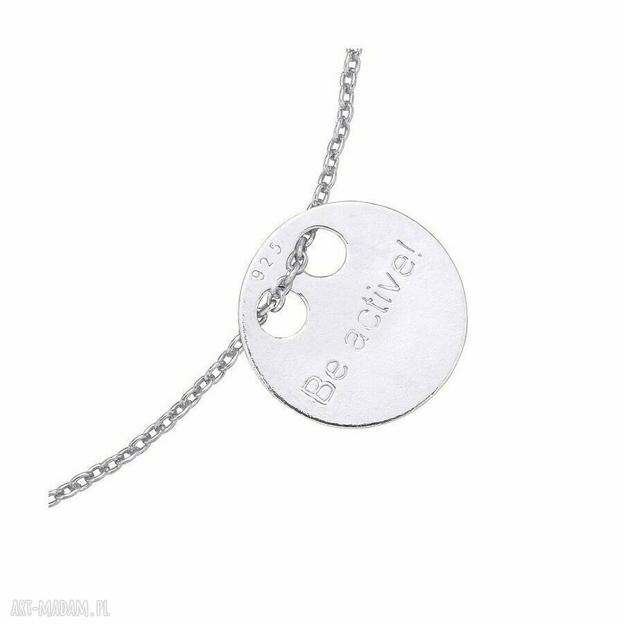 bransoletki: Srebrna bransoletka z pełną karmą Be active! ręcznie zrobione