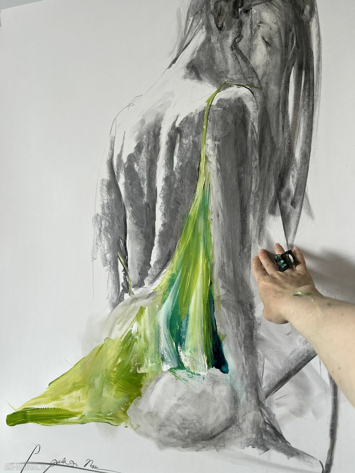 Green - obraz 100x70 cm w odcieniach zieleni