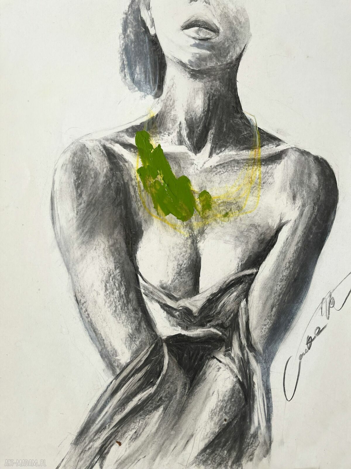 Green - zielona grafika 30x49 cm do sypialni nad łóżkiem