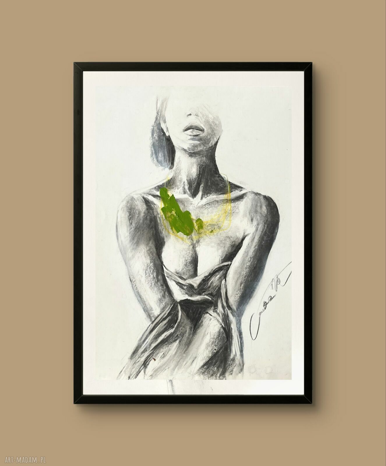Green - zielona grafika 30x49 cm do sypialni nad łóżkiem