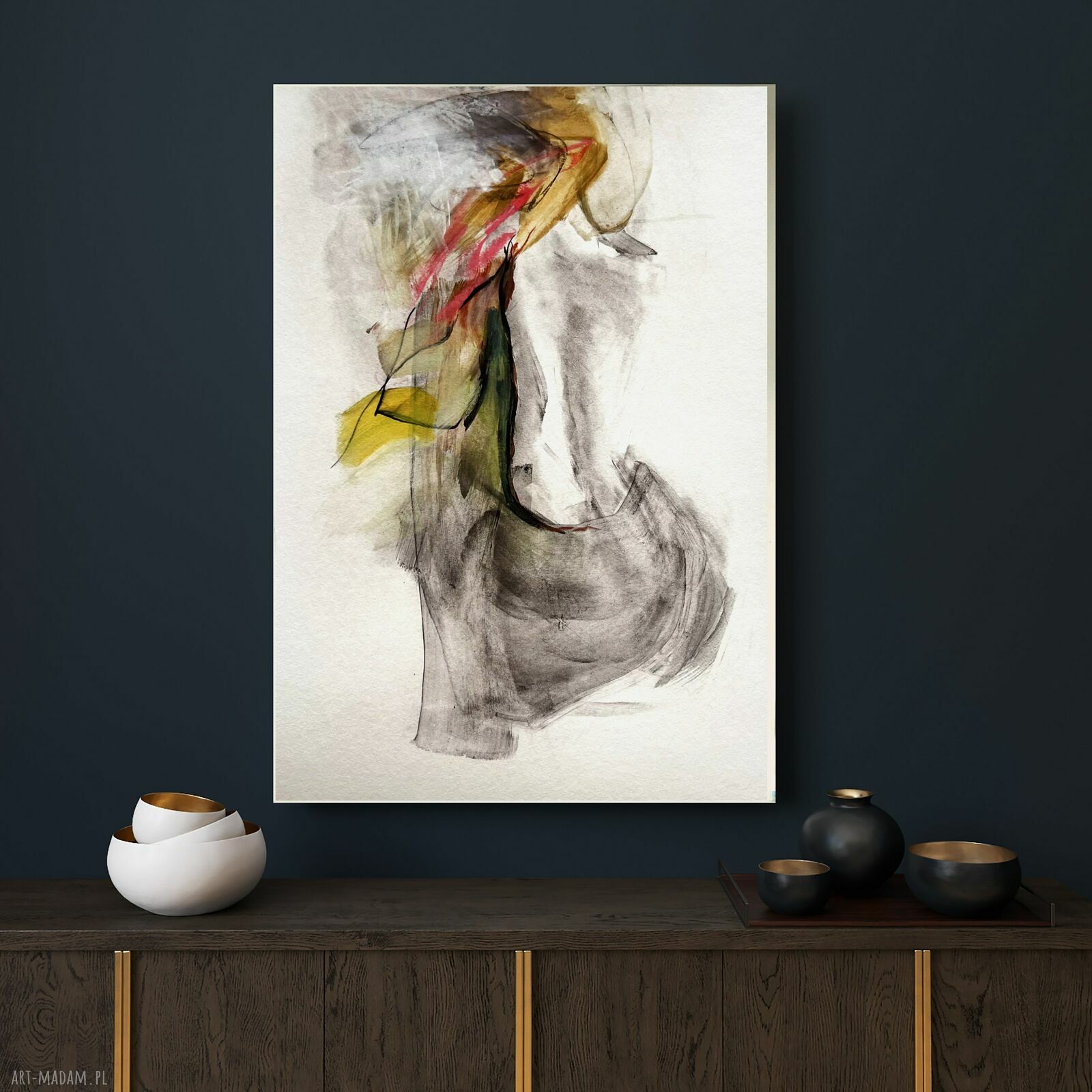 Green 50x70 - obrazy do sypialni Louka (inkografia)