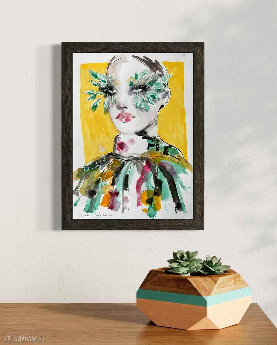 Green Lashes - oryginalny portret kobiety w intensywnych kolorach