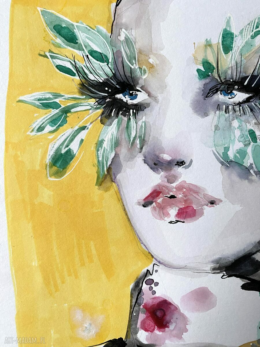 Green Lashes - oryginalny portret kobiety w intensywnych kolorach