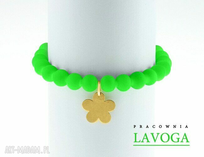 Green neon flower pendant zawieszka modna delikatna bransoletka