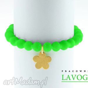 green neon & flower pendant