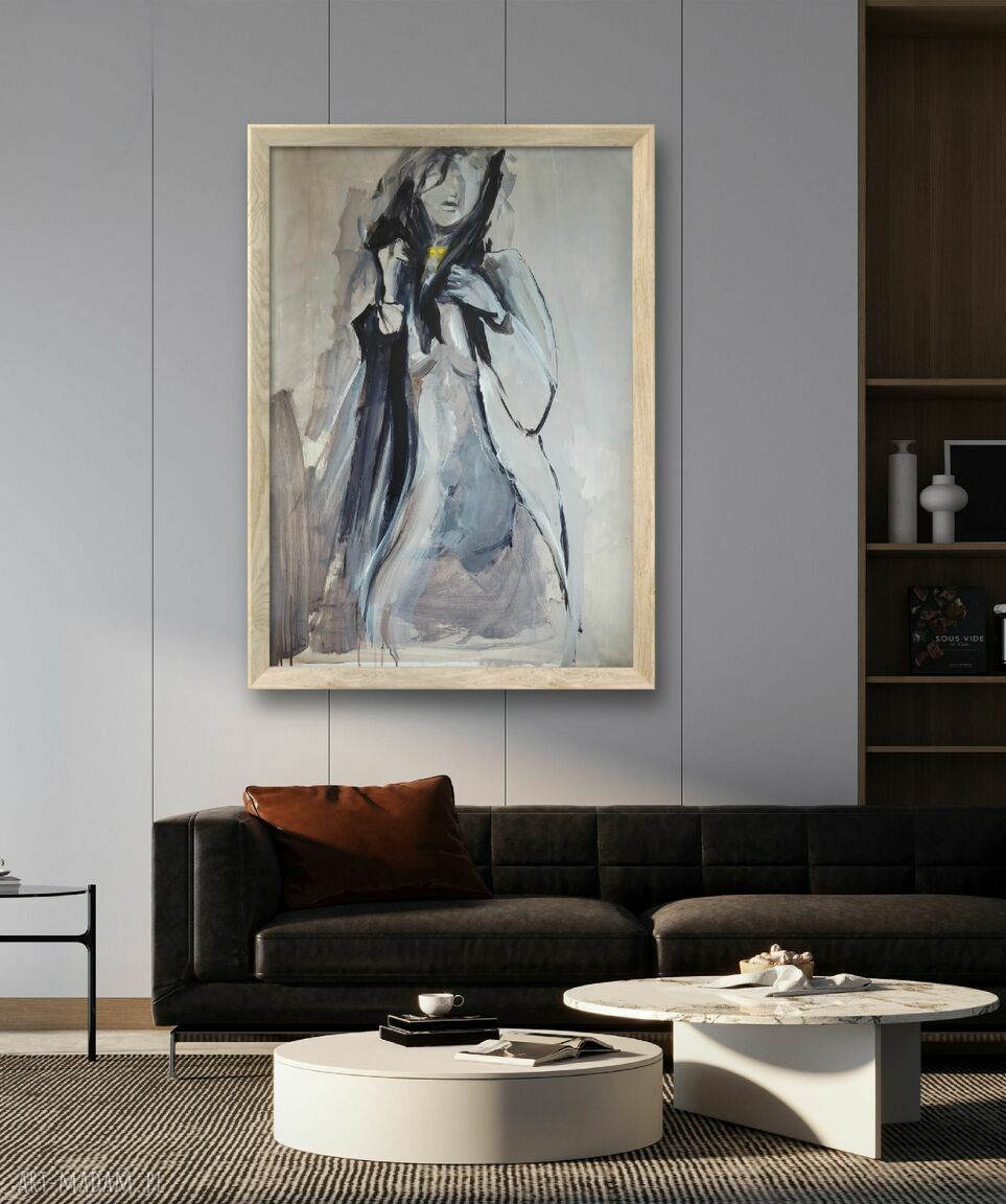 Plakat Grey 60x86 - czarno-biały szkic Louka na papierze archiwalnym Giclee
