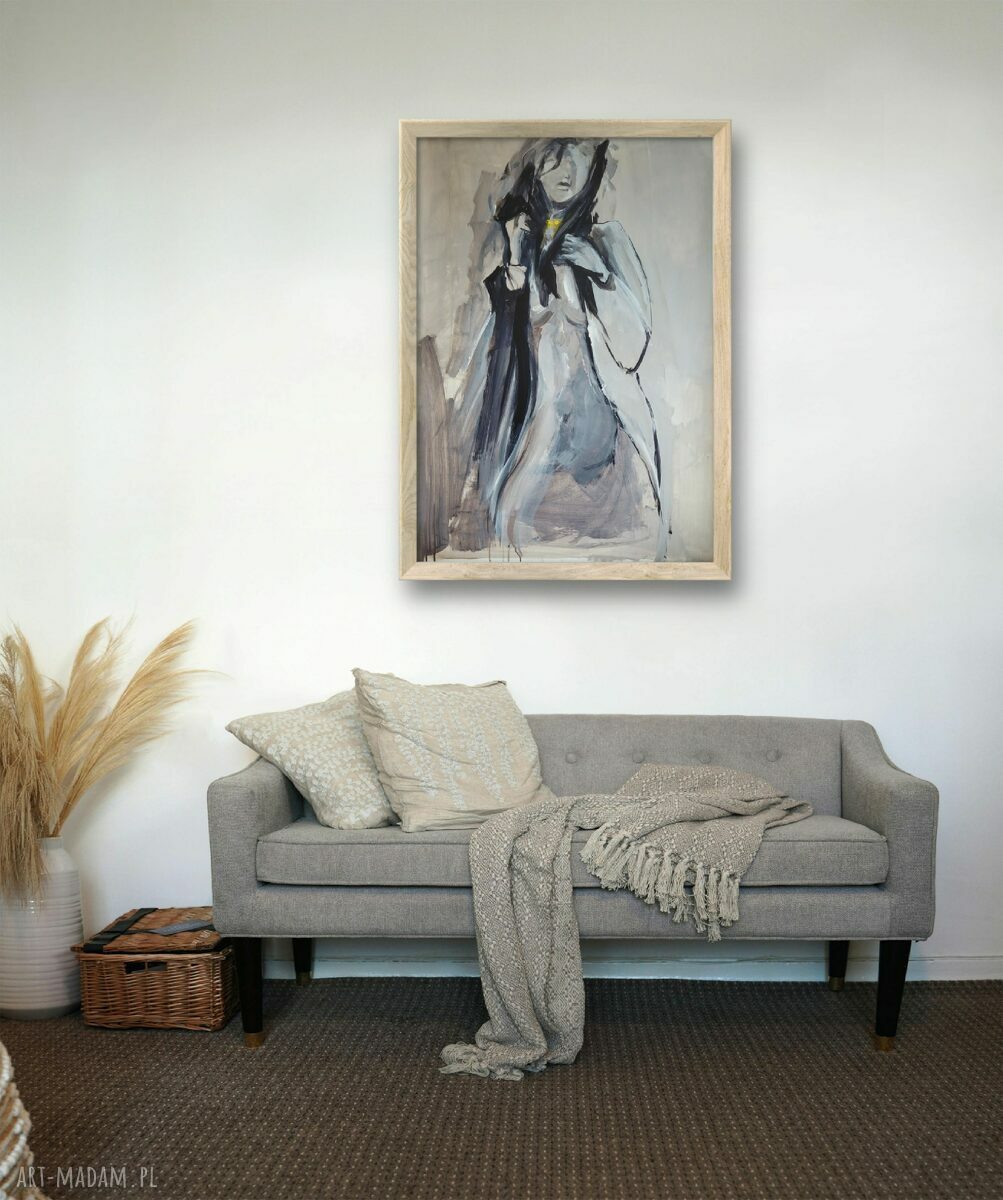 Plakat Grey 60x86 - czarno-biały szkic Louka na papierze archiwalnym Giclee