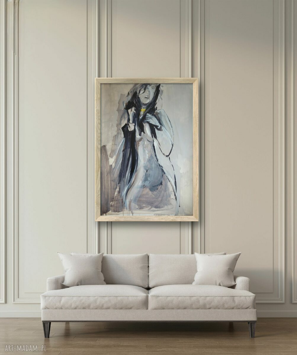 Plakat Grey 60x86 - czarno-biały szkic Louka na papierze archiwalnym Giclee