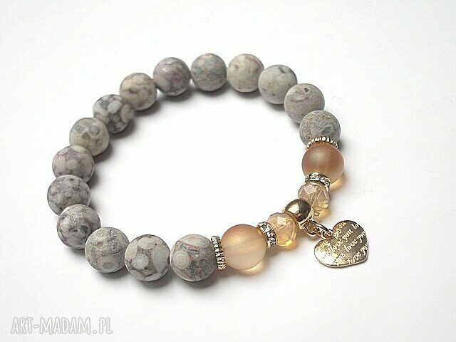 GREY AND PEACH HEART /27.10.15/ Hand Made