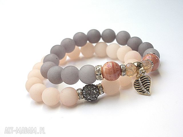Grey and peach vol 2016 duo jadeity muszla matowe shamballa
