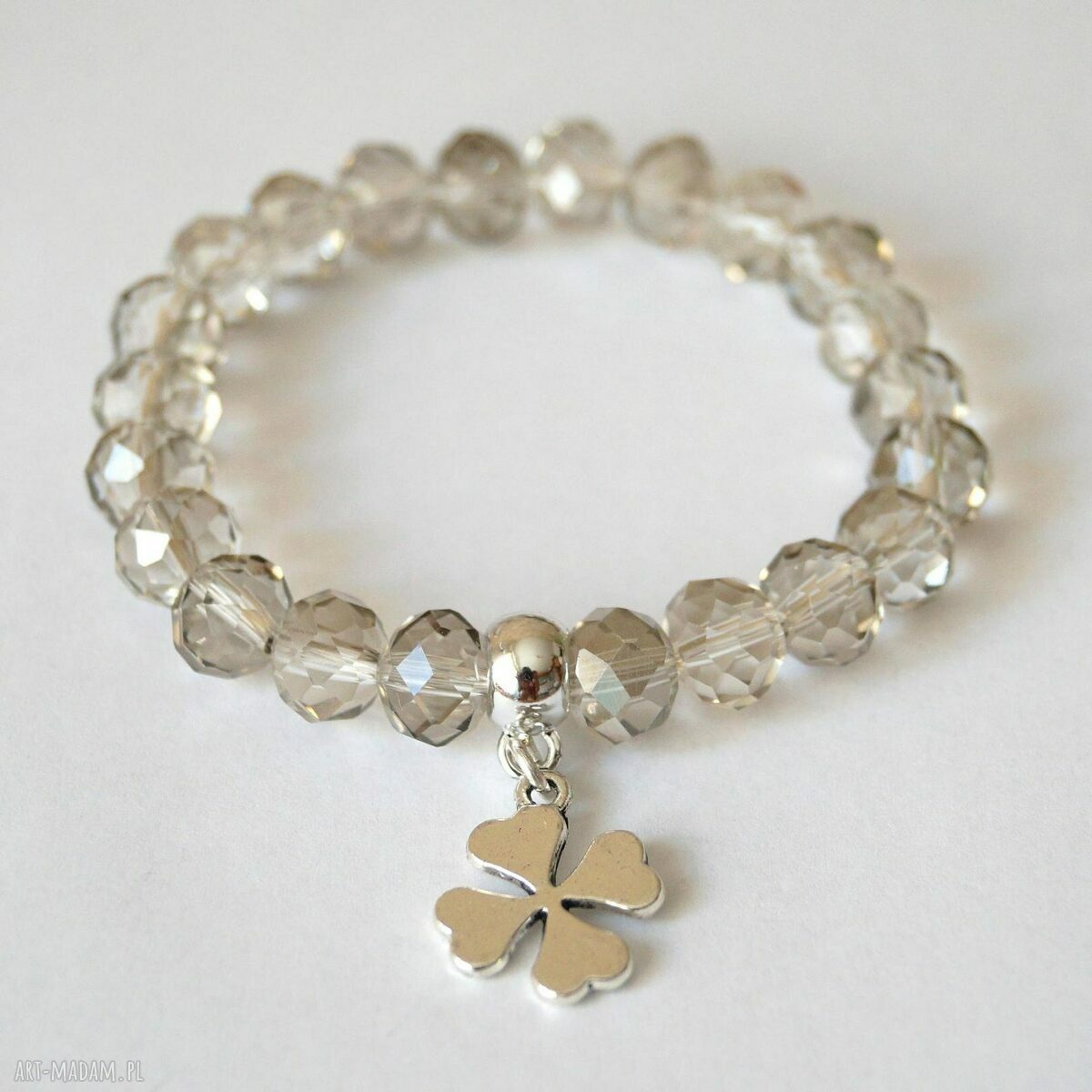 Set grey&graphite beads, twine and Swarovski stones